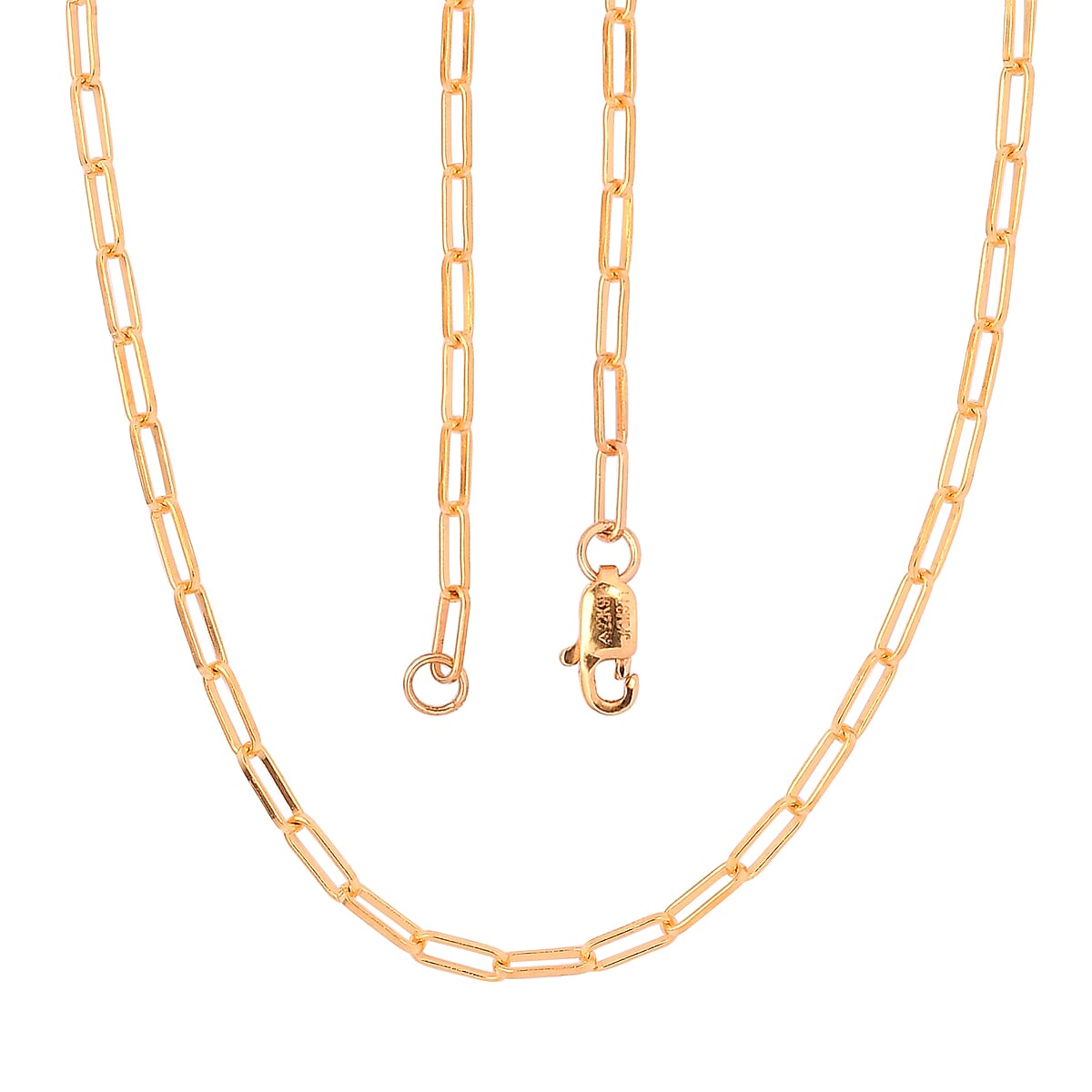 22K Yellow Gold 2.5mm Paper Clip Necklace 22 Inches 6.30 Grams image number 5