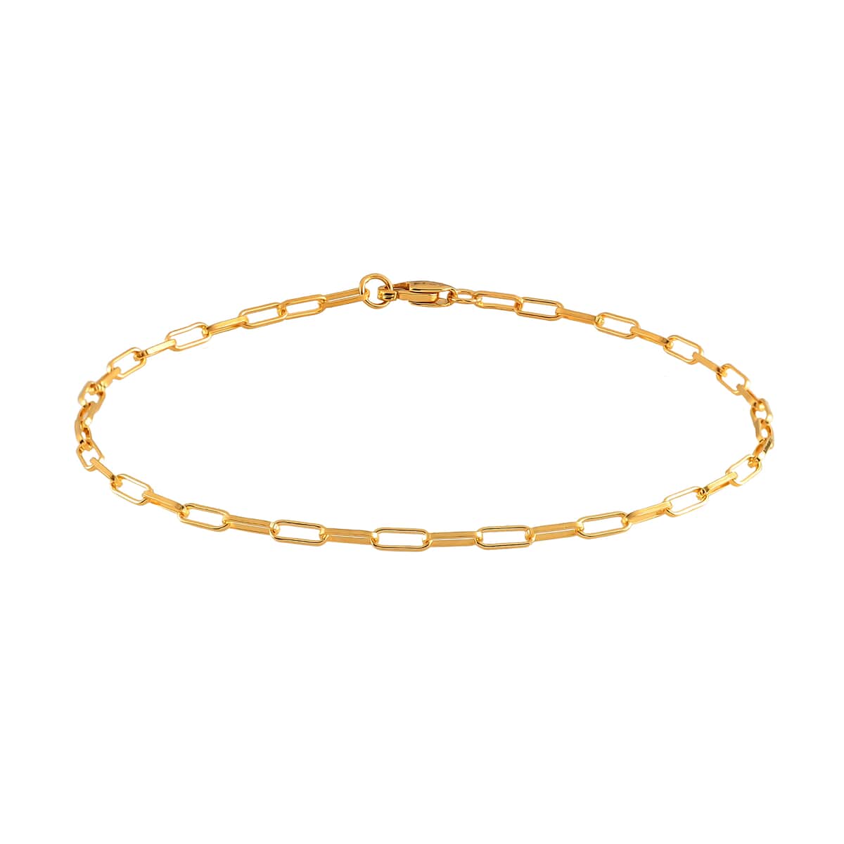 22K Yellow Gold 2.5mm Paper Clip Chain Bracelet (7.25 In) 2.35 Grams image number 0