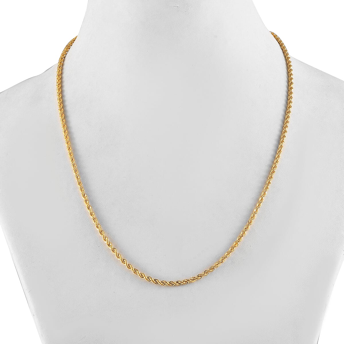 22K Yellow Gold 3.50mm Rope Chain Necklace 20 Inches 4.65 Grams image number 2