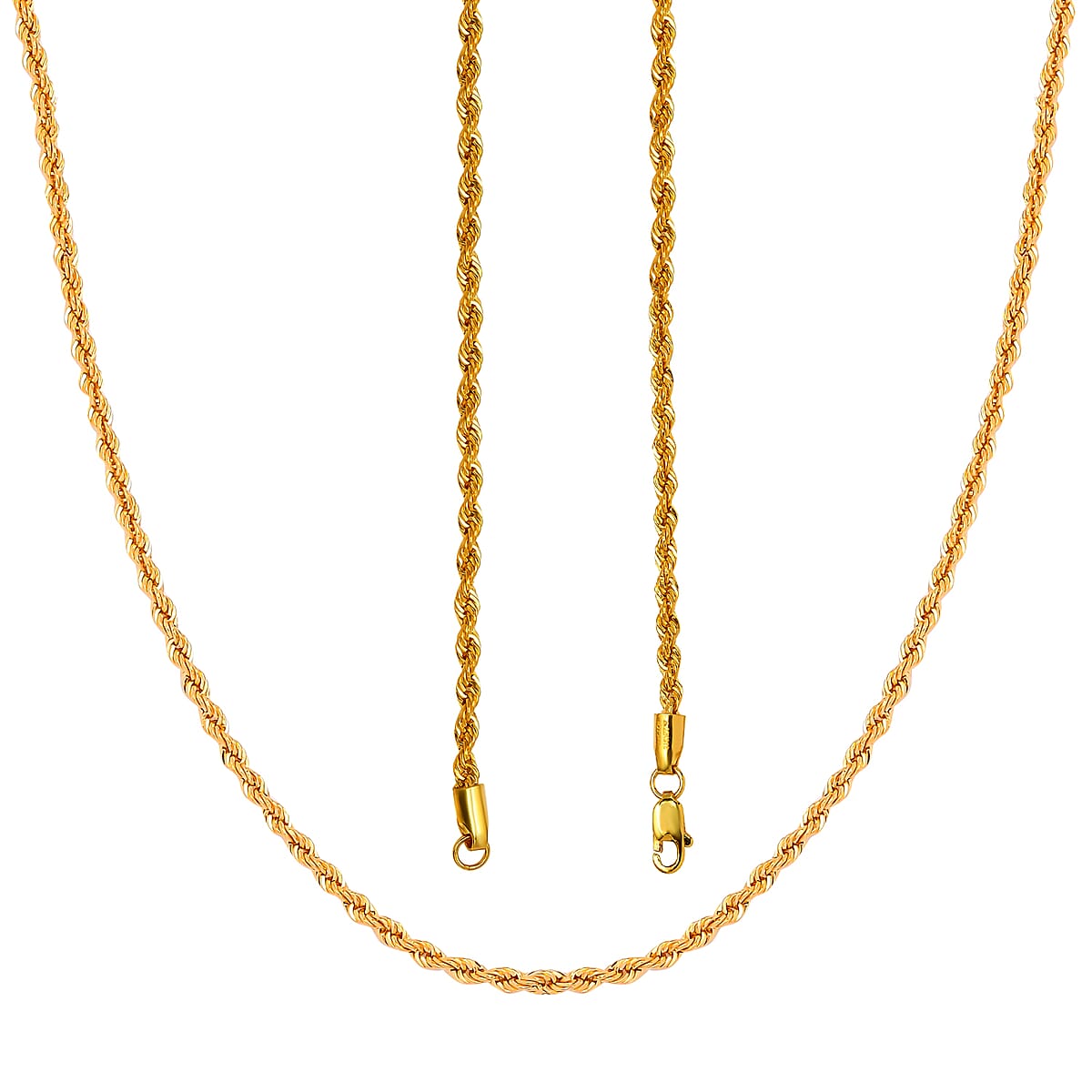 22K Yellow Gold 3.50mm Rope Chain Necklace 20 Inches 4.65 Grams image number 5