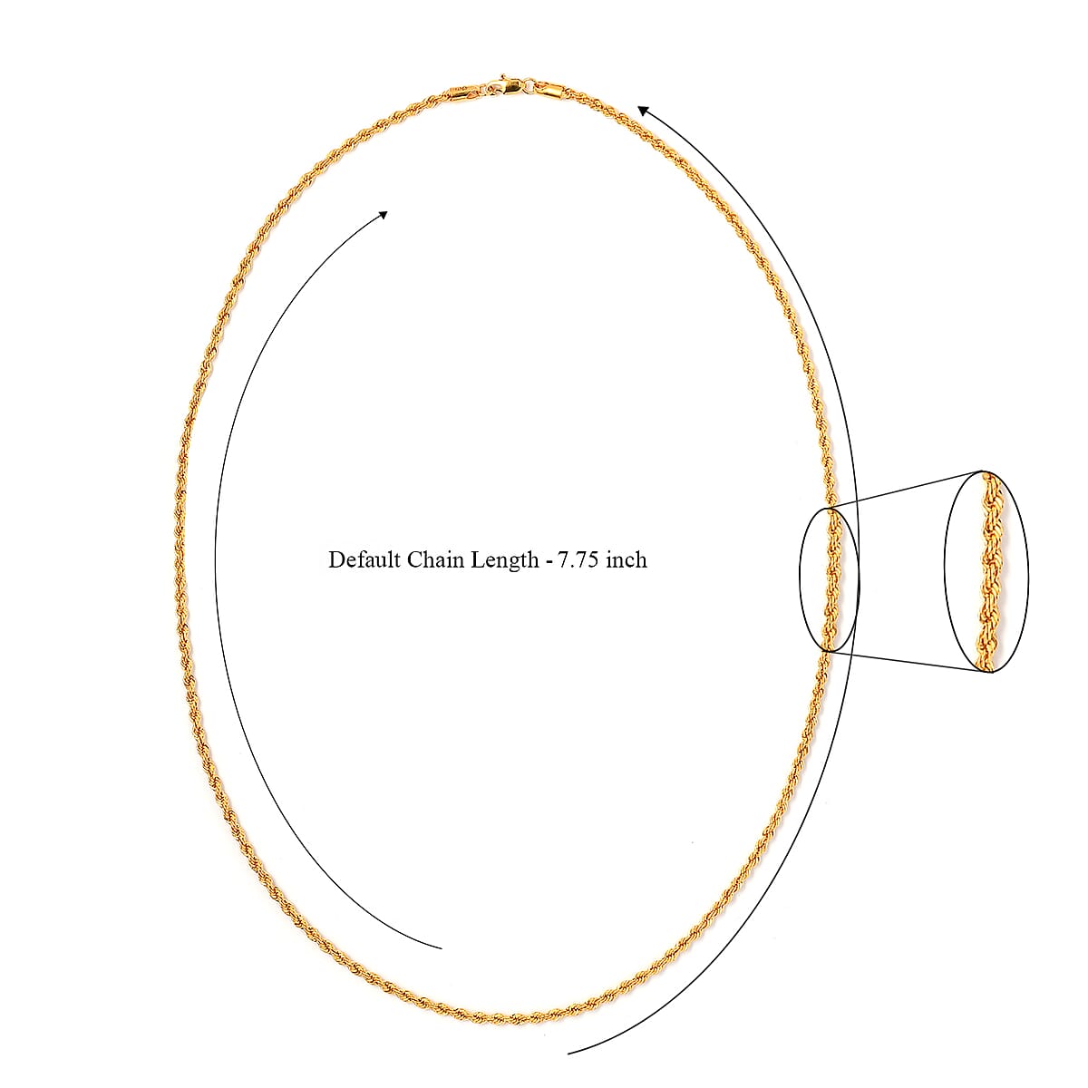 22K Yellow Gold 3.50mm Rope Chain Necklace 20 Inches 4.65 Grams image number 6