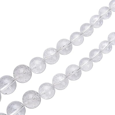 Diamond Quartz Beaded Necklace For Women with Magnetic Lock, Summer Jewelry in Rhodium Over Sterling Silver 20 Inches