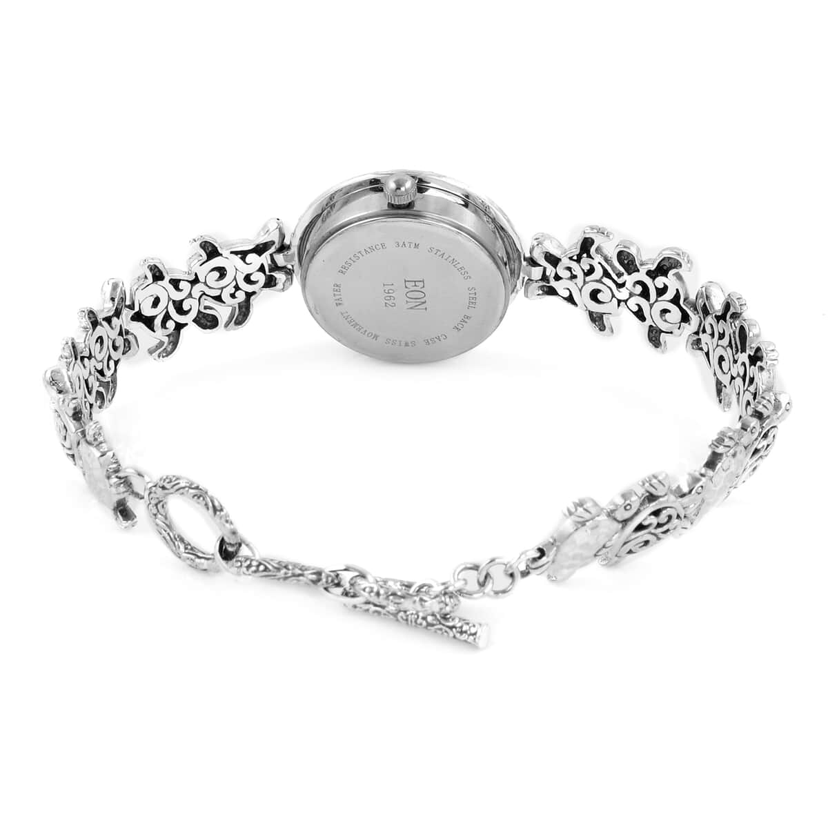 EON 1962 Swiss Movement Turtle Bracelet Watch in Sterling Silver (6.50-8.25 in) (24mm) (17.50 g) image number 4