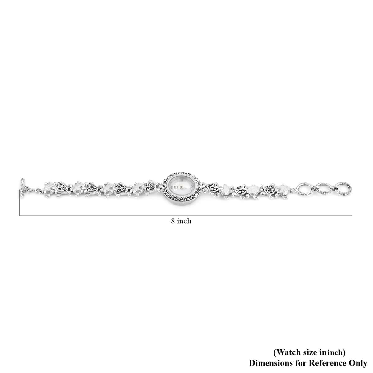 Eon 1962 Swiss Movement Turtle Bracelet Watch in Sterling Silver (6.50-8.25 in) (24mm) image number 5