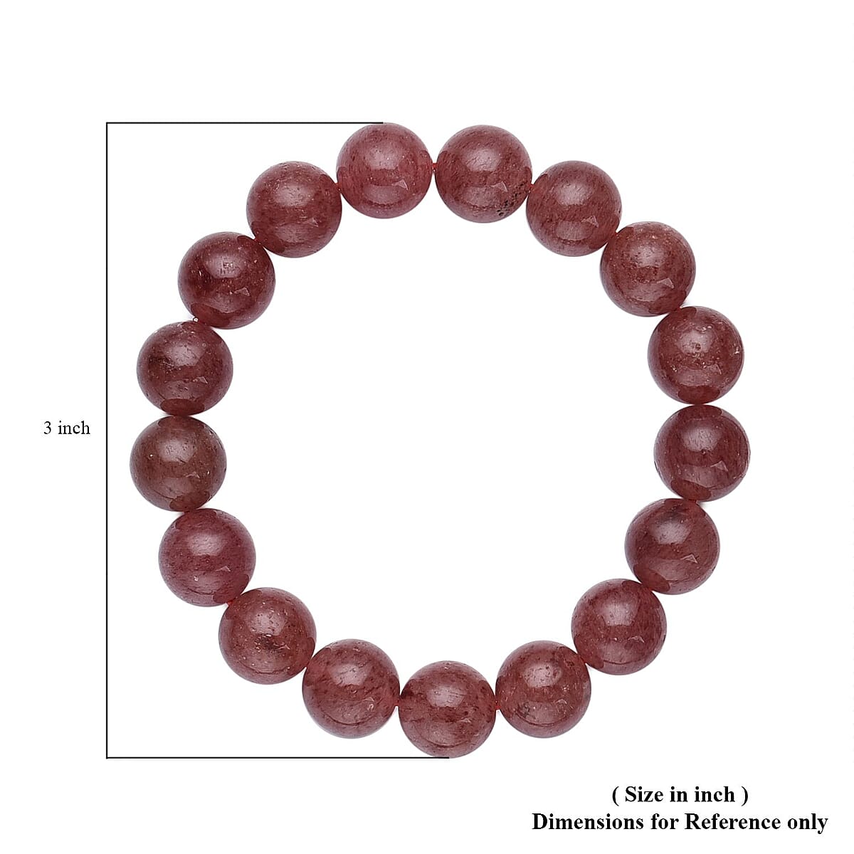 Strawberry Quartz Beaded Stretch Bracelet 204.50 ctw image number 2