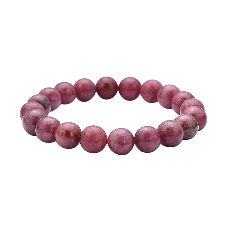 Rhodonite 194.00 ctw 9-11mm Beaded Stretch Bracelet