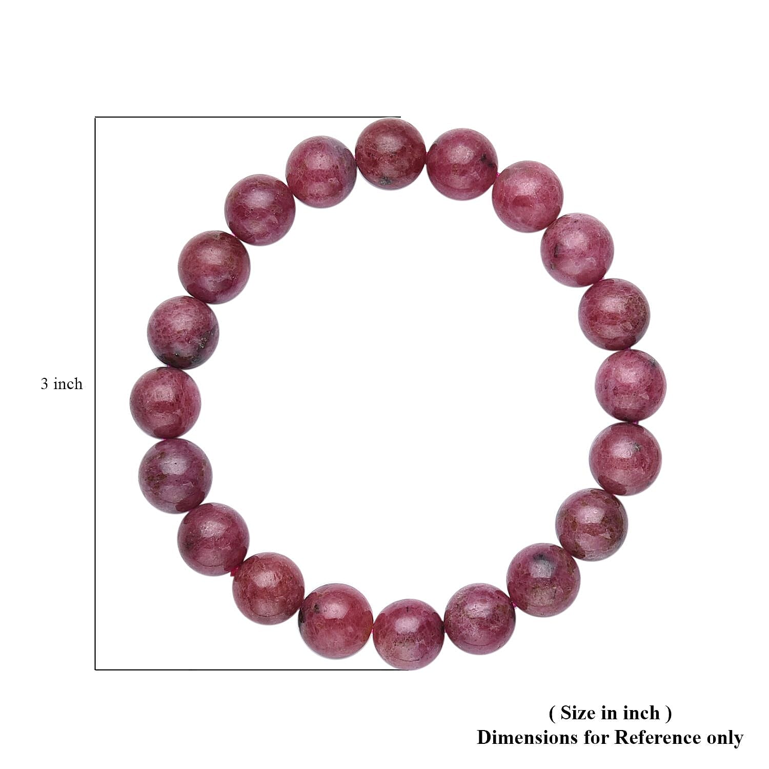 Rhodonite 194.00 ctw 9-11mm Beaded Stretch Bracelet
