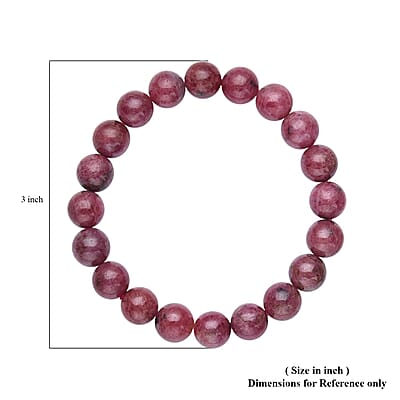 Rhodonite 194.00 ctw 9-11mm Beaded Stretch Bracelet