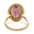 Luxoro 10K Yellow Gold AAA Moroccan Amethyst and Diamond Halo Ring (Size 10.0) 6.15 ctw image number 4