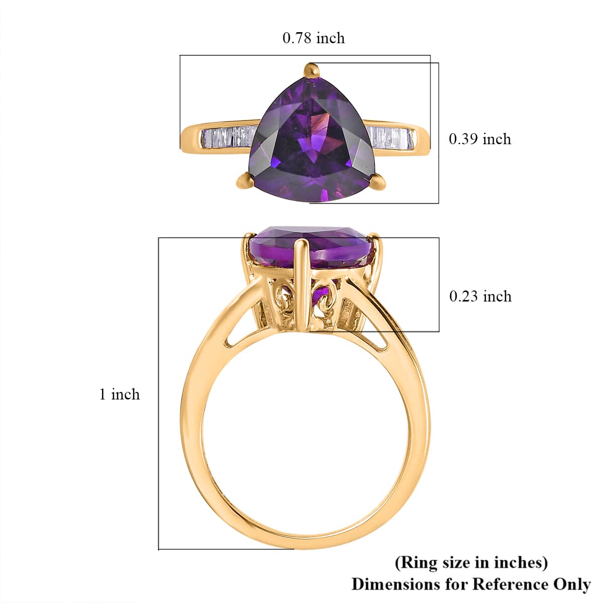 LUXORO 10K Yellow Gold AAA Moroccan Amethyst and Diamond Ring 2.30 Grams 3.50 ctw image number 5
