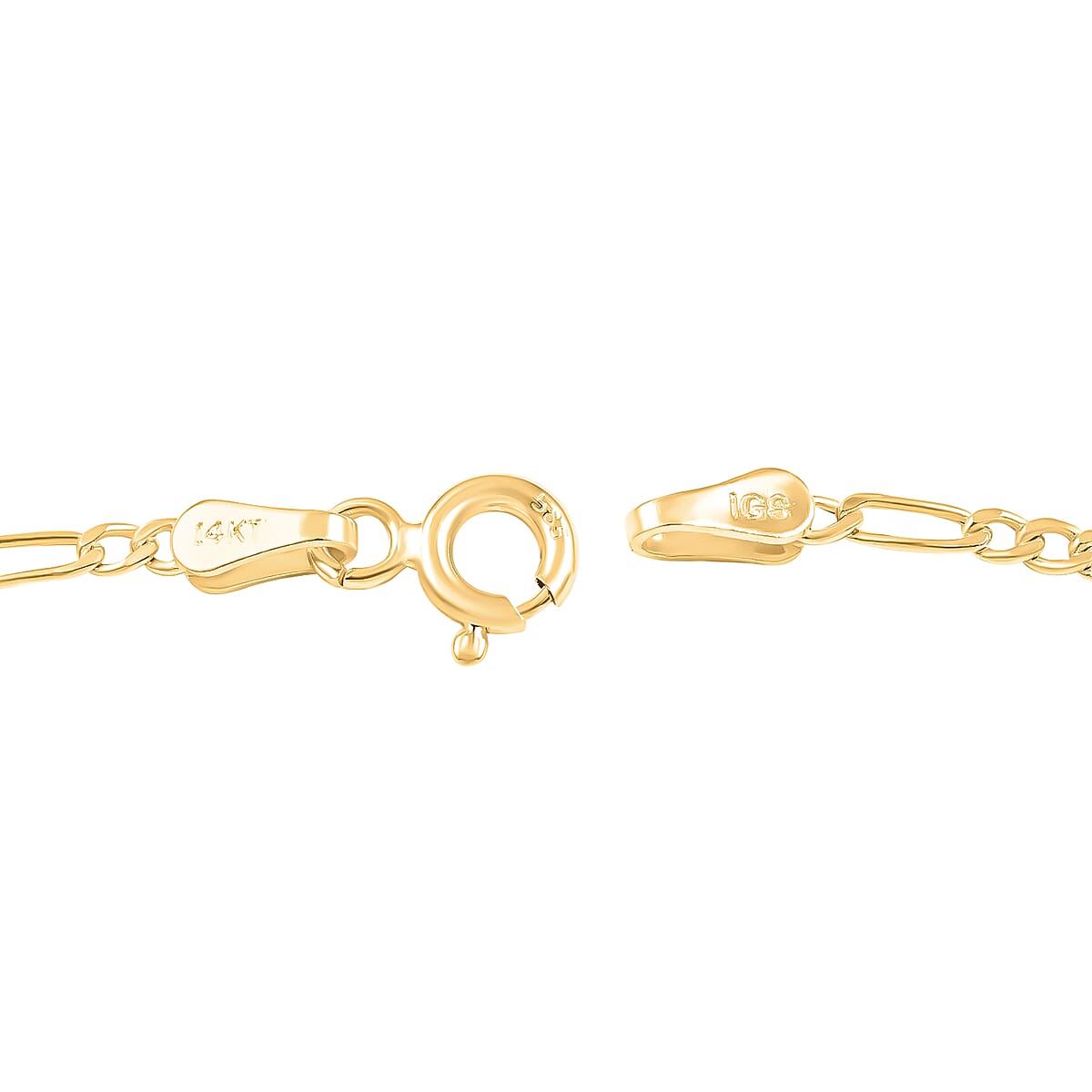Italian 14K Yellow Gold Figaro Chain Anklet (10 In) 1.7mm 1.00 Grams image number 3