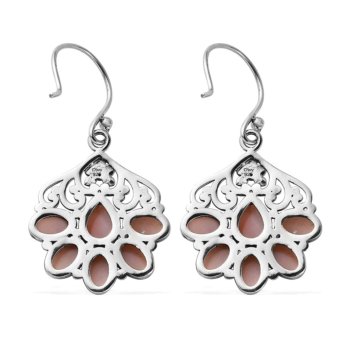 Artisan Crafted Peruvian Pink Opal Earrings in Sterling Silver 5.40 ctw image number 3