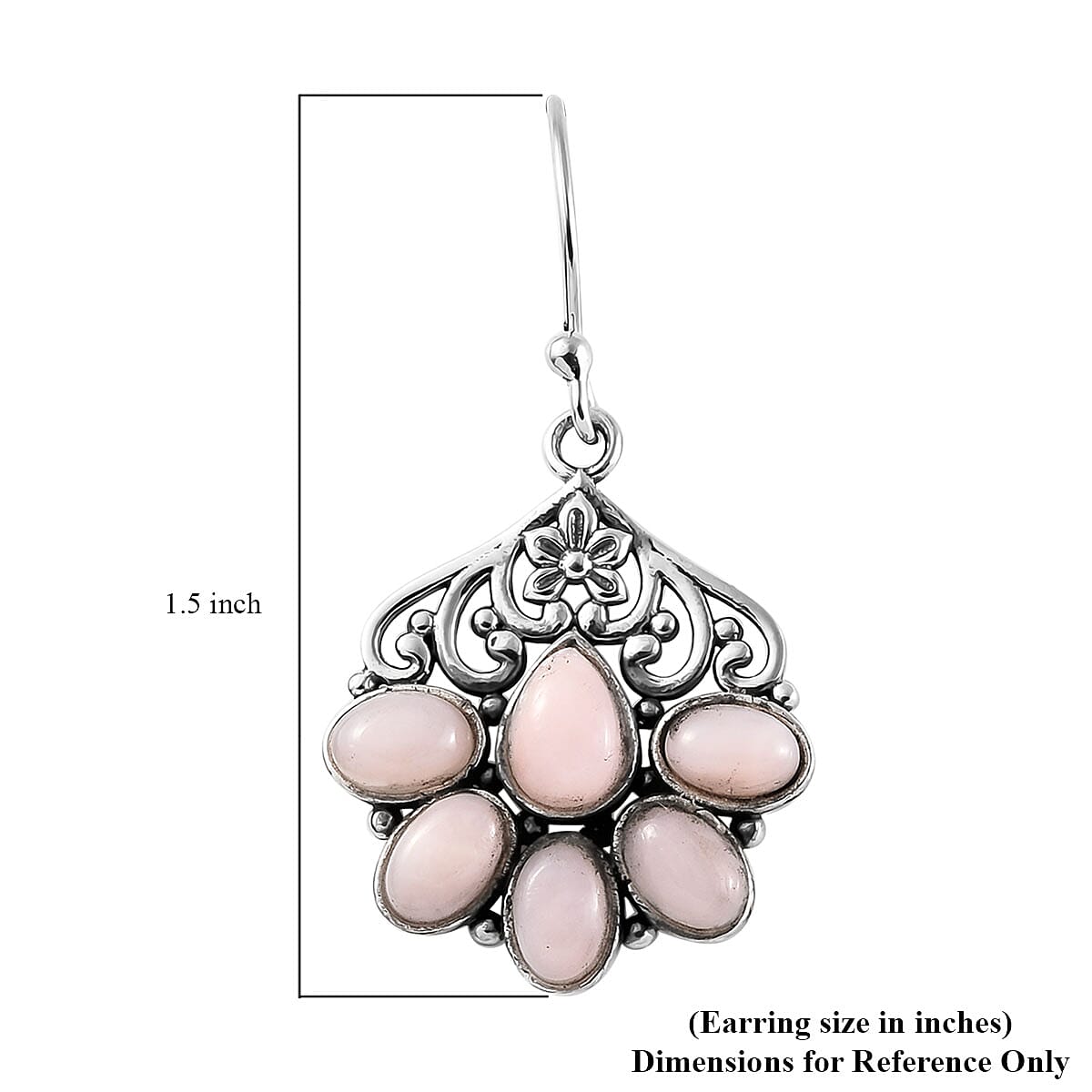 Artisan Crafted Peruvian Pink Opal Earrings in Sterling Silver 5.40 ctw image number 4
