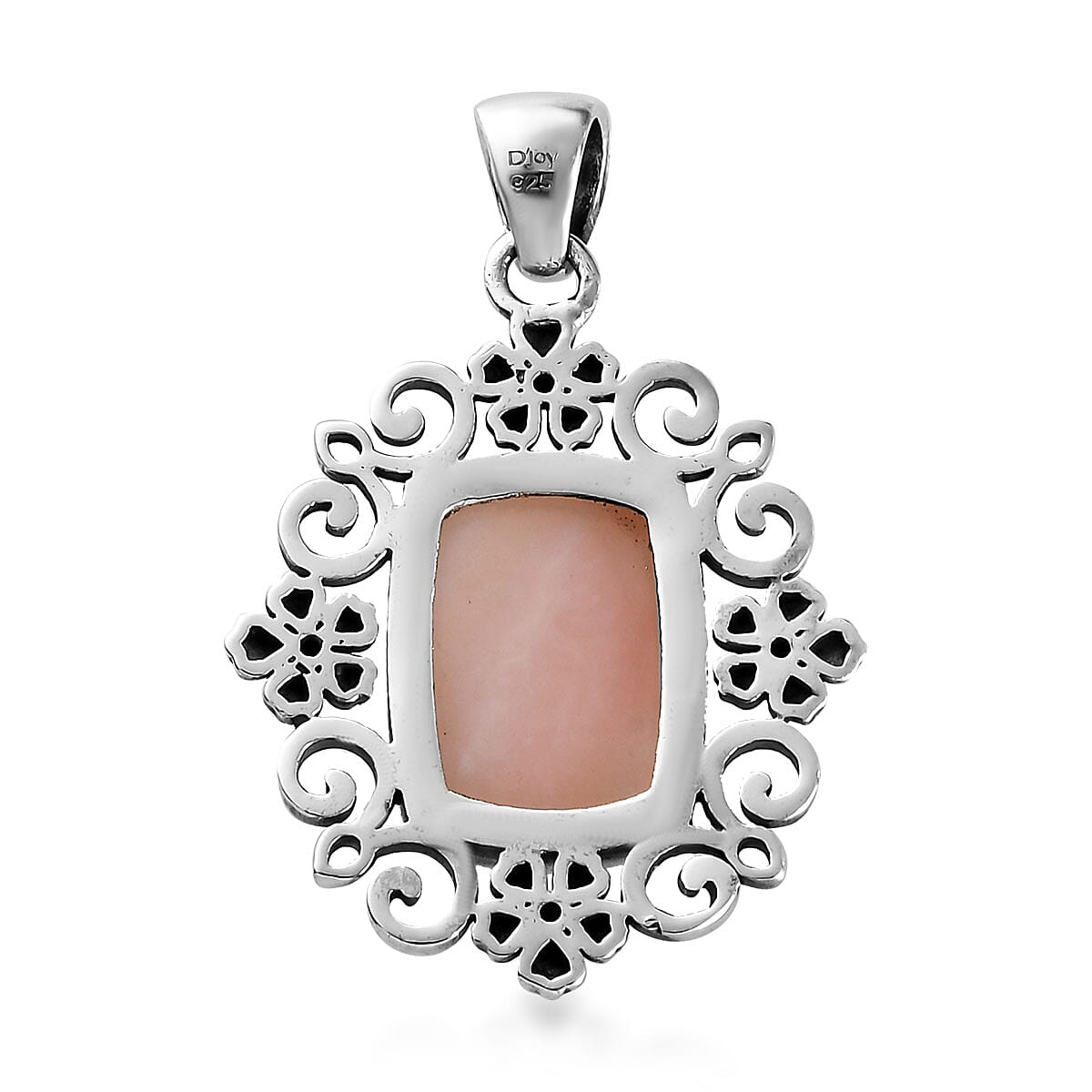 Artisan Crafted Peruvian Pink Opal Pendant in Sterling Silver 4.35 ctw image number 3