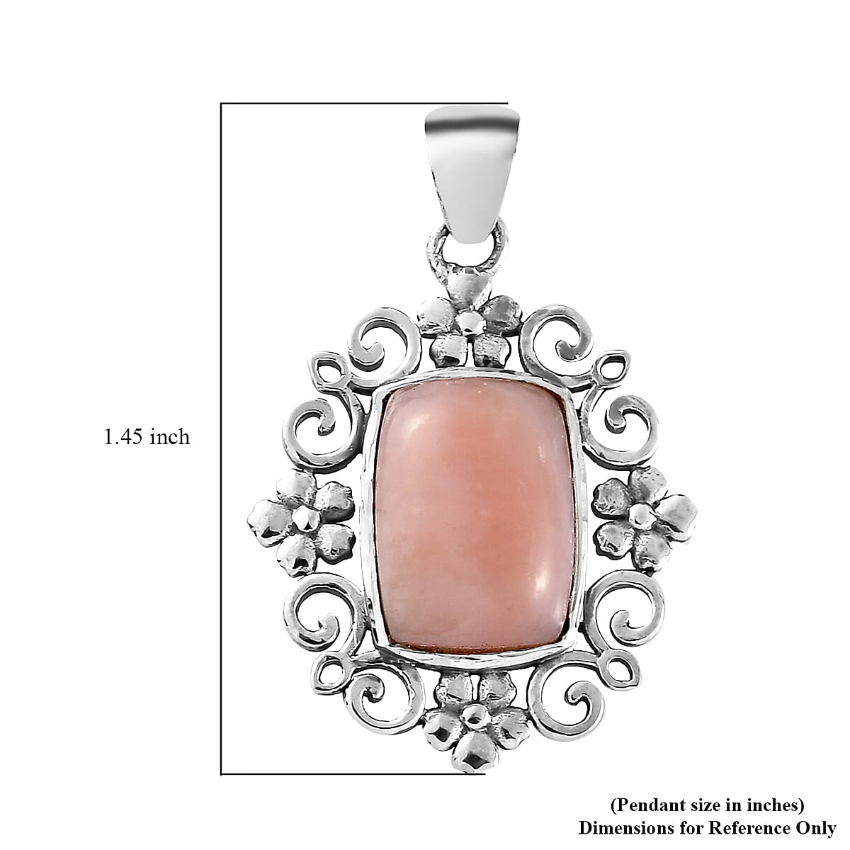 Artisan Crafted Peruvian Pink Opal Pendant in Sterling Silver 4.35 ctw image number 4