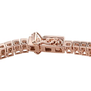Natural Champagne Diamond Tennis Bracelet in Vermeil Rose Gold Over Sterling Silver (7.25 In) 5.00 ctw