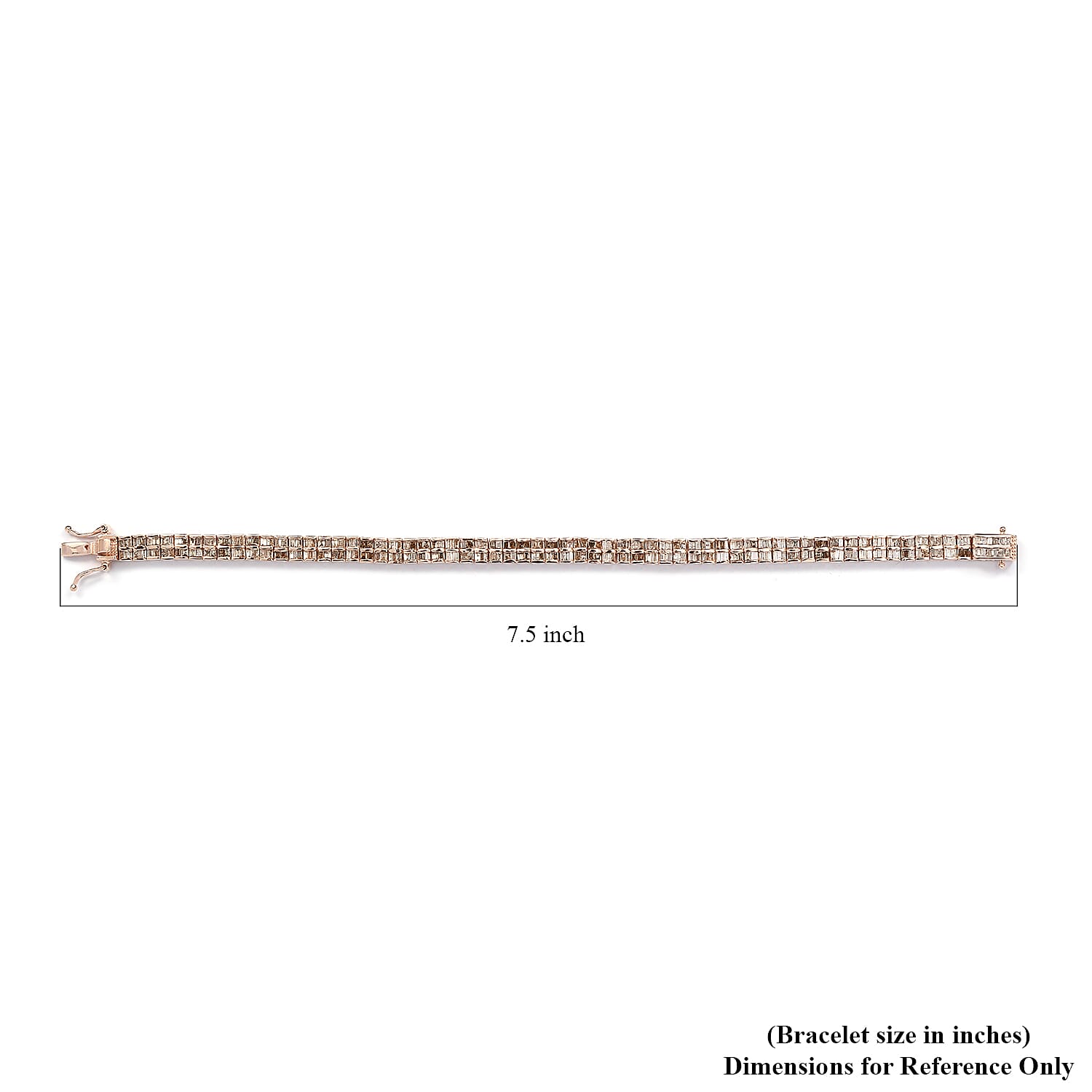 Natural Champagne Diamond Tennis Bracelet in Vermeil Rose Gold Over Sterling Silver (7.25 In) 5.00 ctw