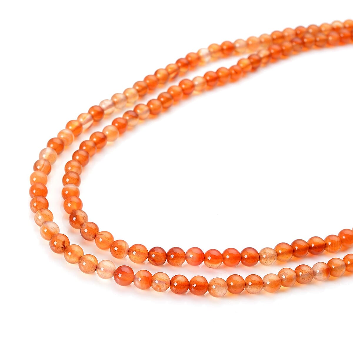 Enhanced Orange Color Agate Beaded Endless Necklace 60 Inches 400.00 ctw image number 2