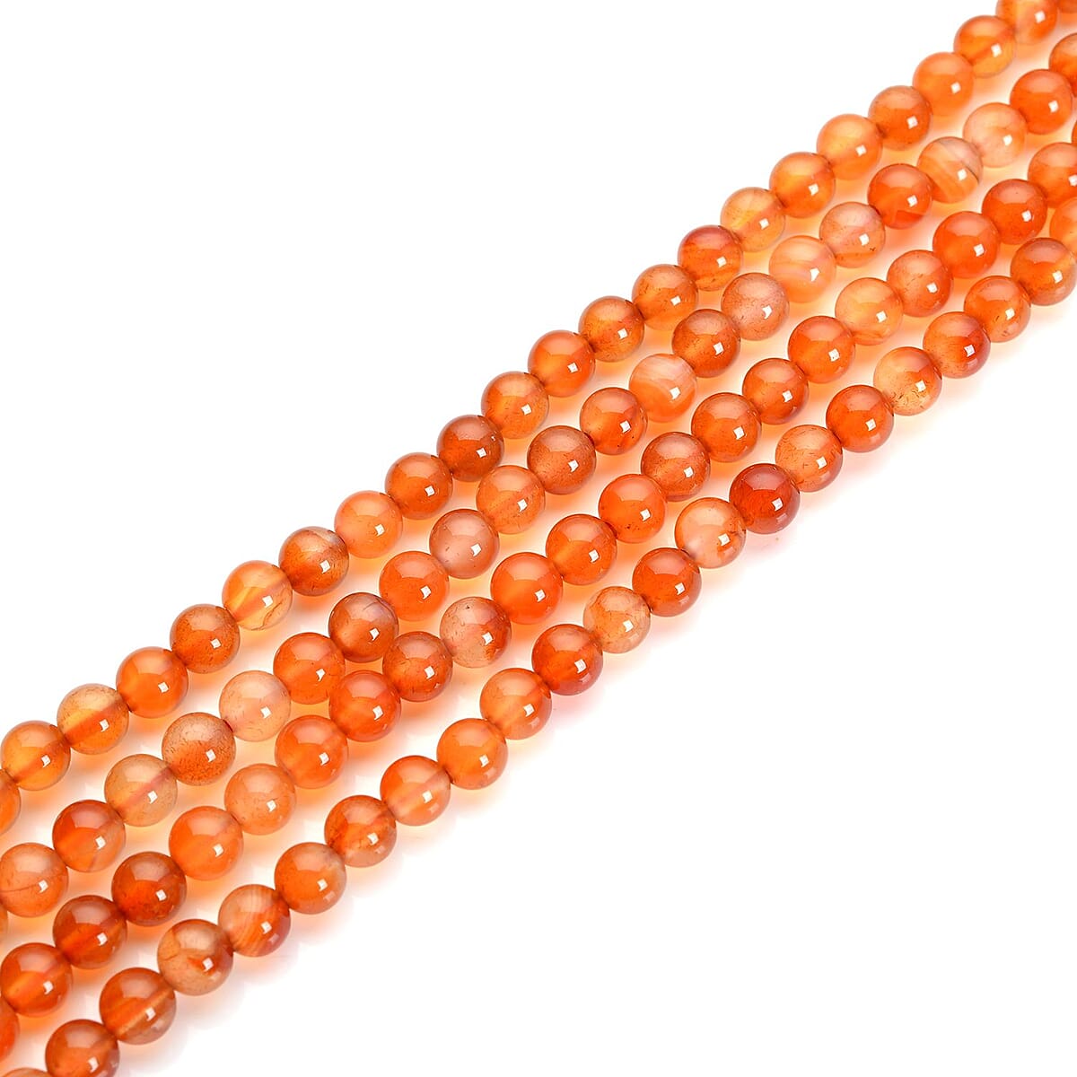 Enhanced Orange Color Agate Beaded Endless Necklace 60 Inches 400.00 ctw image number 3