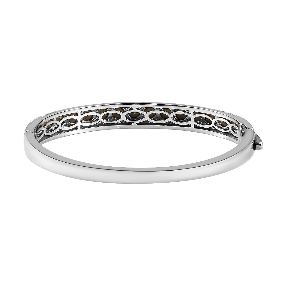 Karis Multi Color Crystal Bangle Bracelet in Platinum Bond (7.25 In)