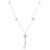 Moissanite Beaded Lariat Styled Necklace 20-22 Inches in Rhodium Over Sterling Silver 11.20 ctw