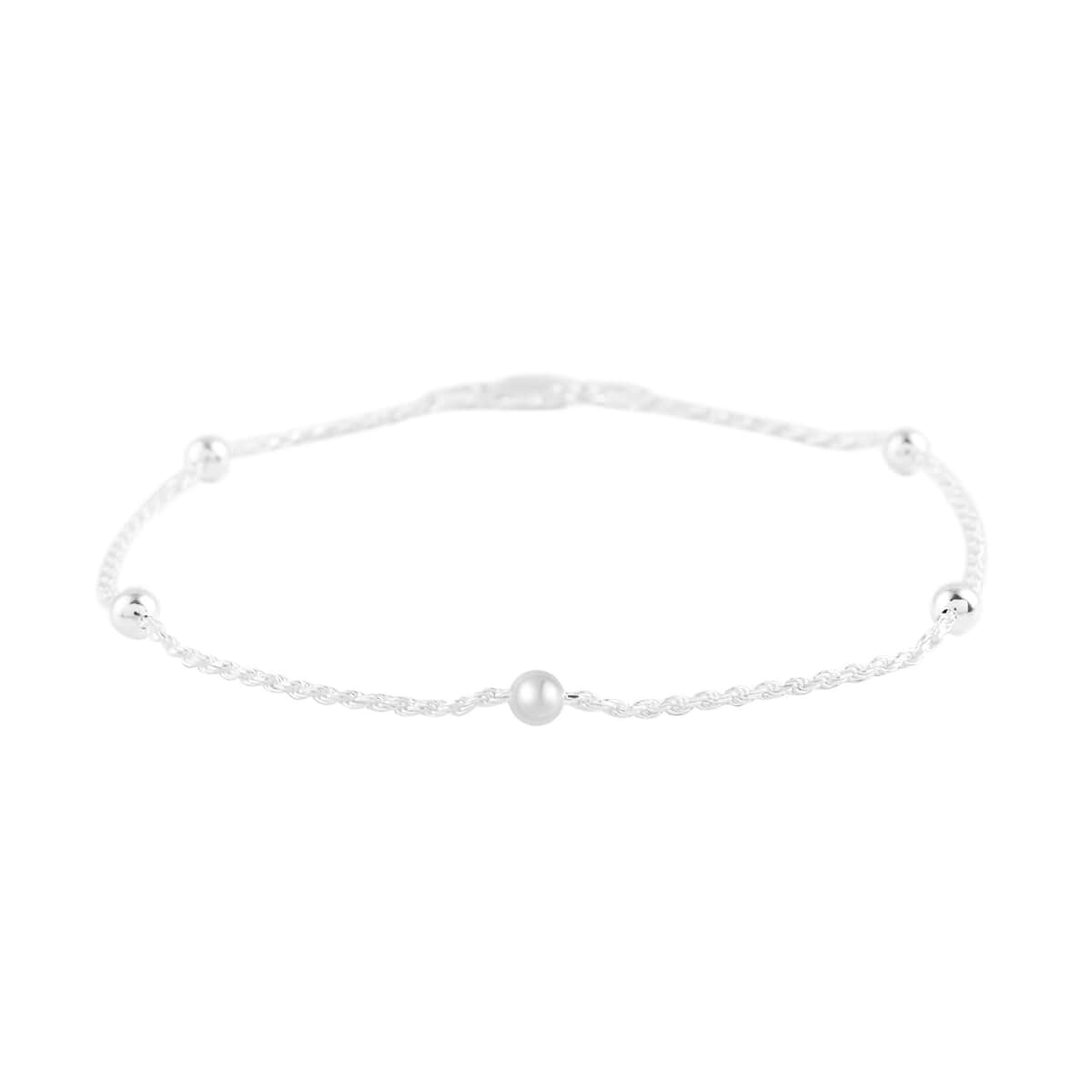 Italian Sterling Silver 4mm Diamond-Cut Rope Anklet (9 In) 3 Grams image number 0