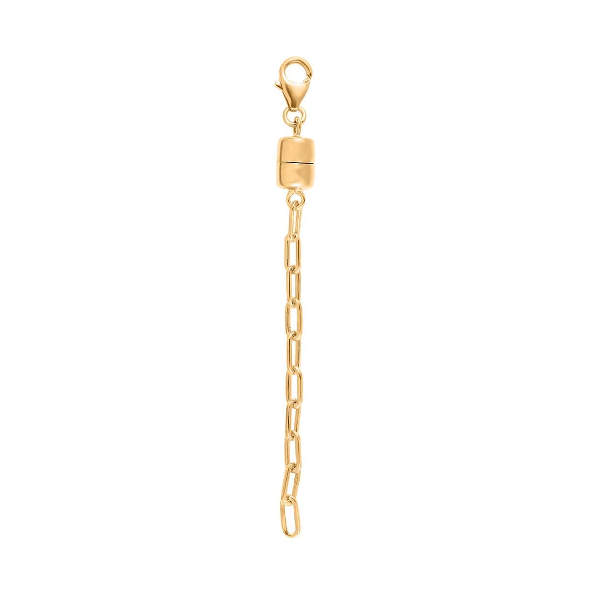 14K Yellow Gold Over Sterling Silver Paper Clip Chain with Magnet and Lobster Lock (7.25 In) 2.20 Grams image number 0