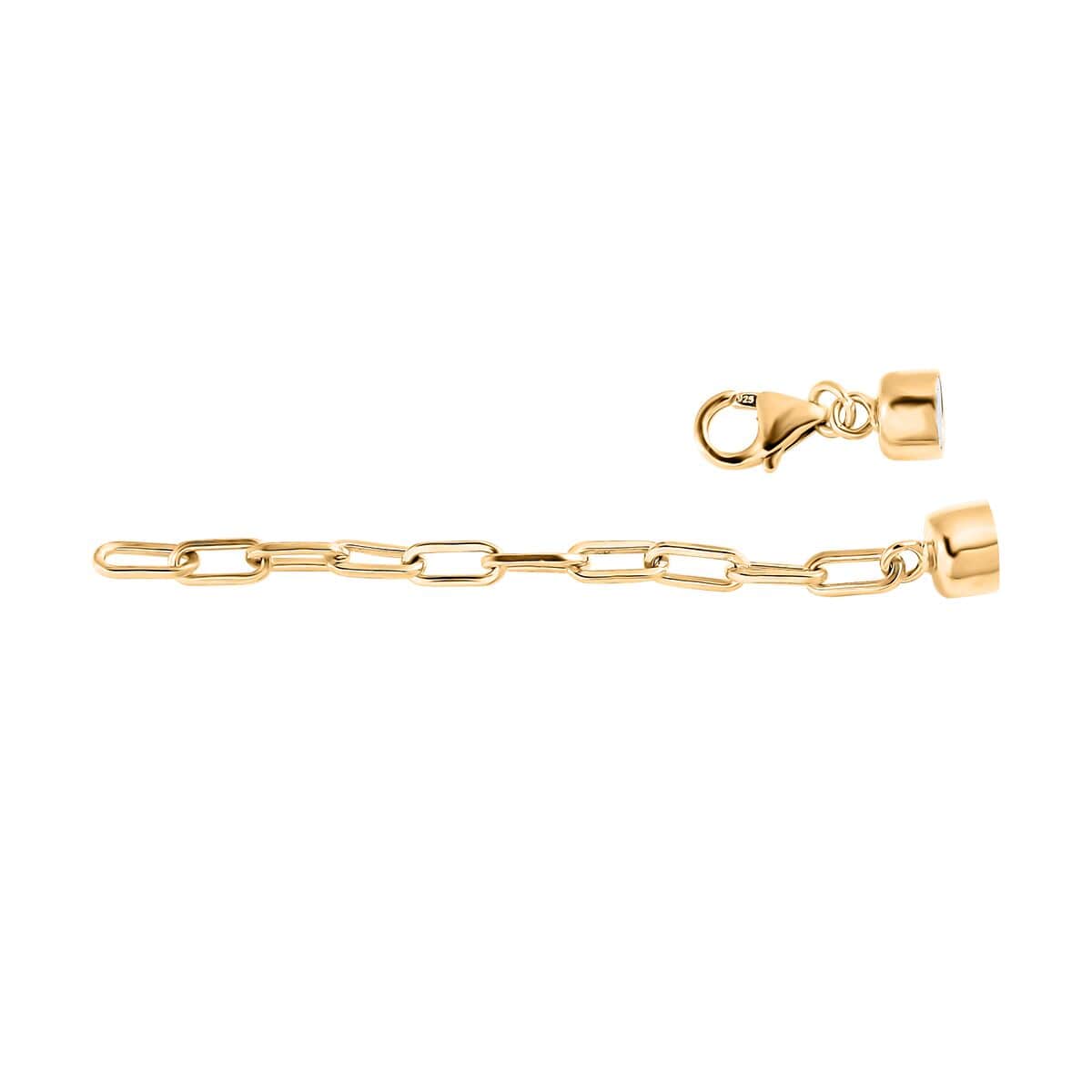 14K Yellow Gold Over Sterling Silver Paper Clip Chain with Magnet and Lobster Lock (7.25 In) 2.20 Grams image number 2