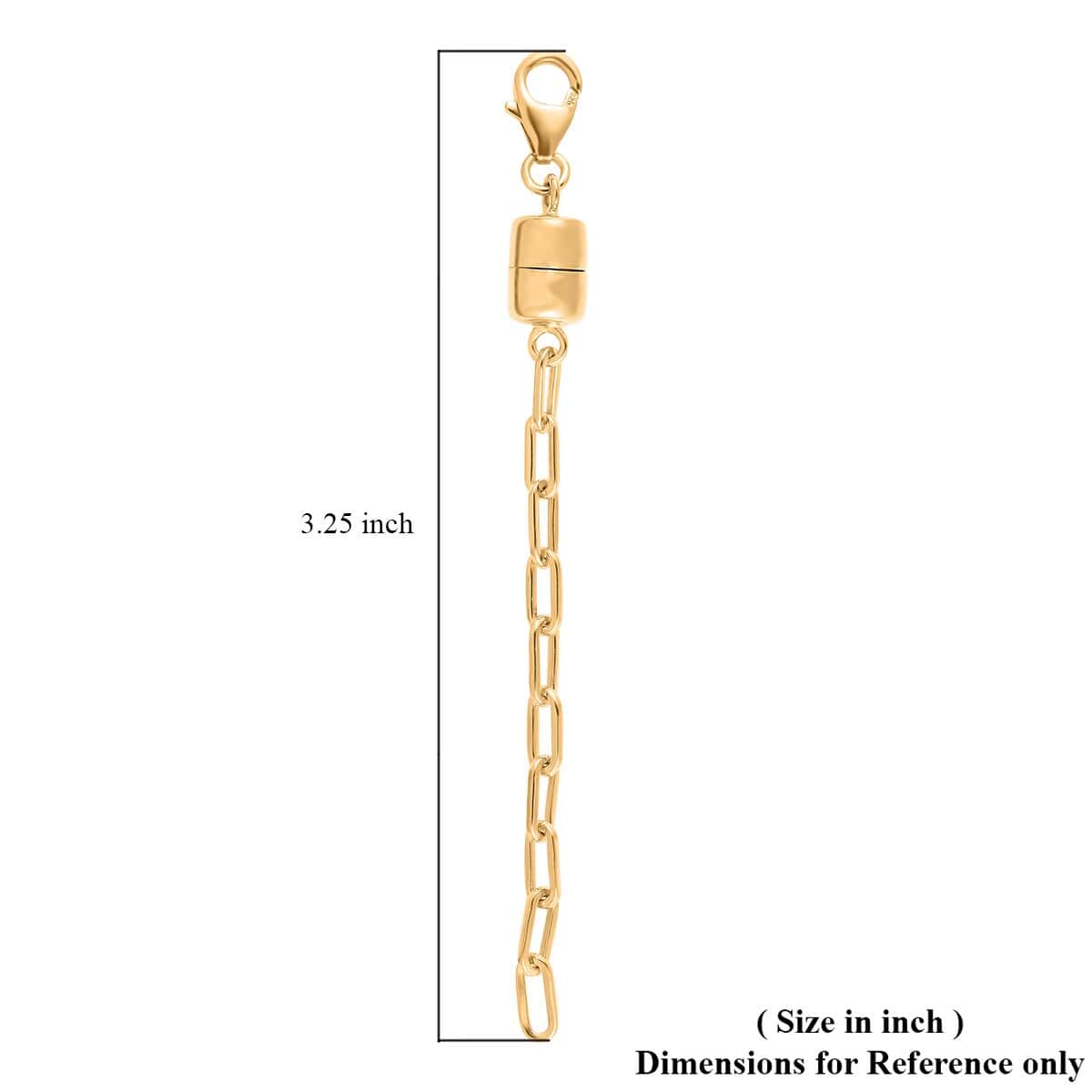 14K Yellow Gold Over Sterling Silver Paper Clip Chain with Magnet and Lobster Lock (7.25 In) 2.20 Grams image number 4