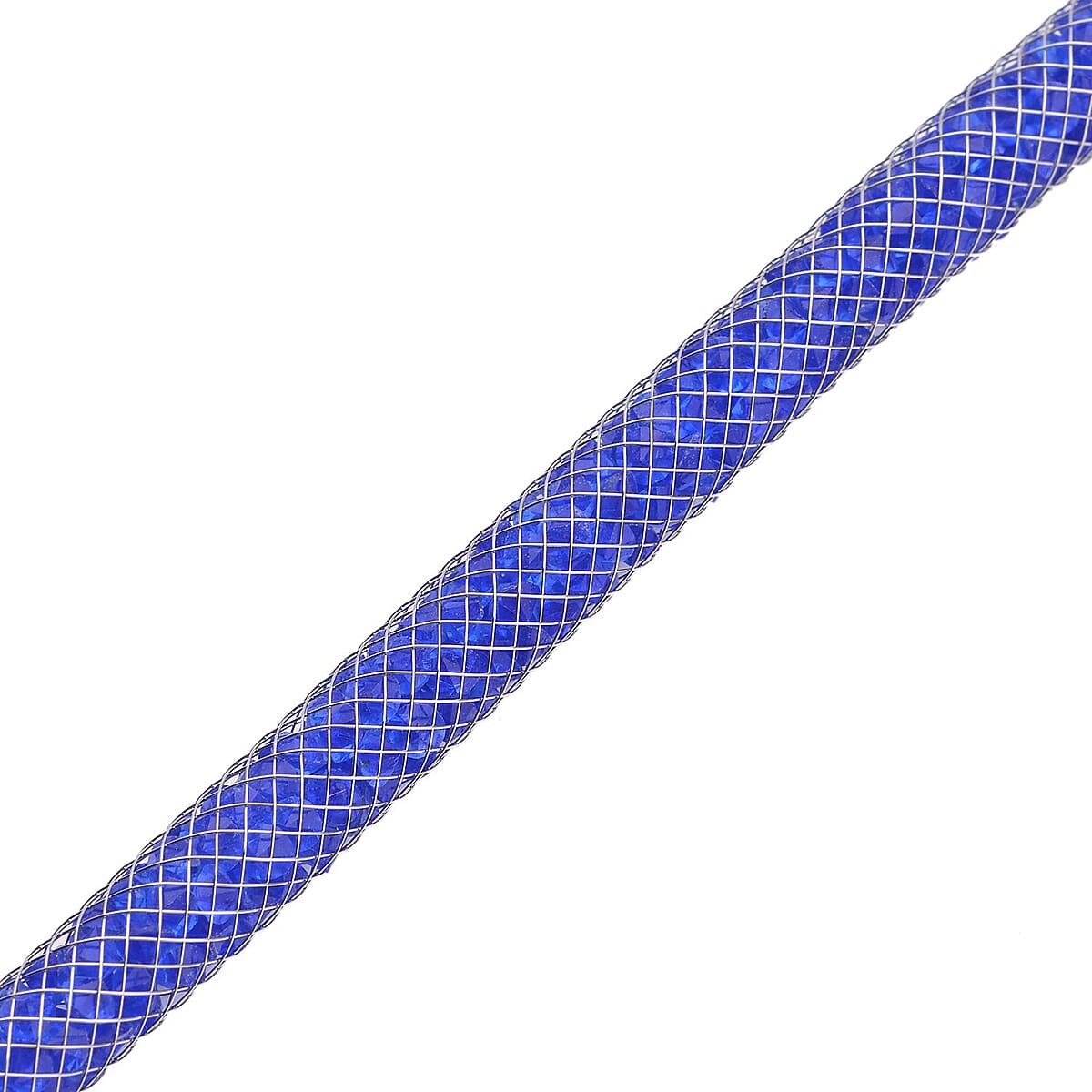 Blue Austrian Crystal Necklace 20 Inches in Silvertone image number 2