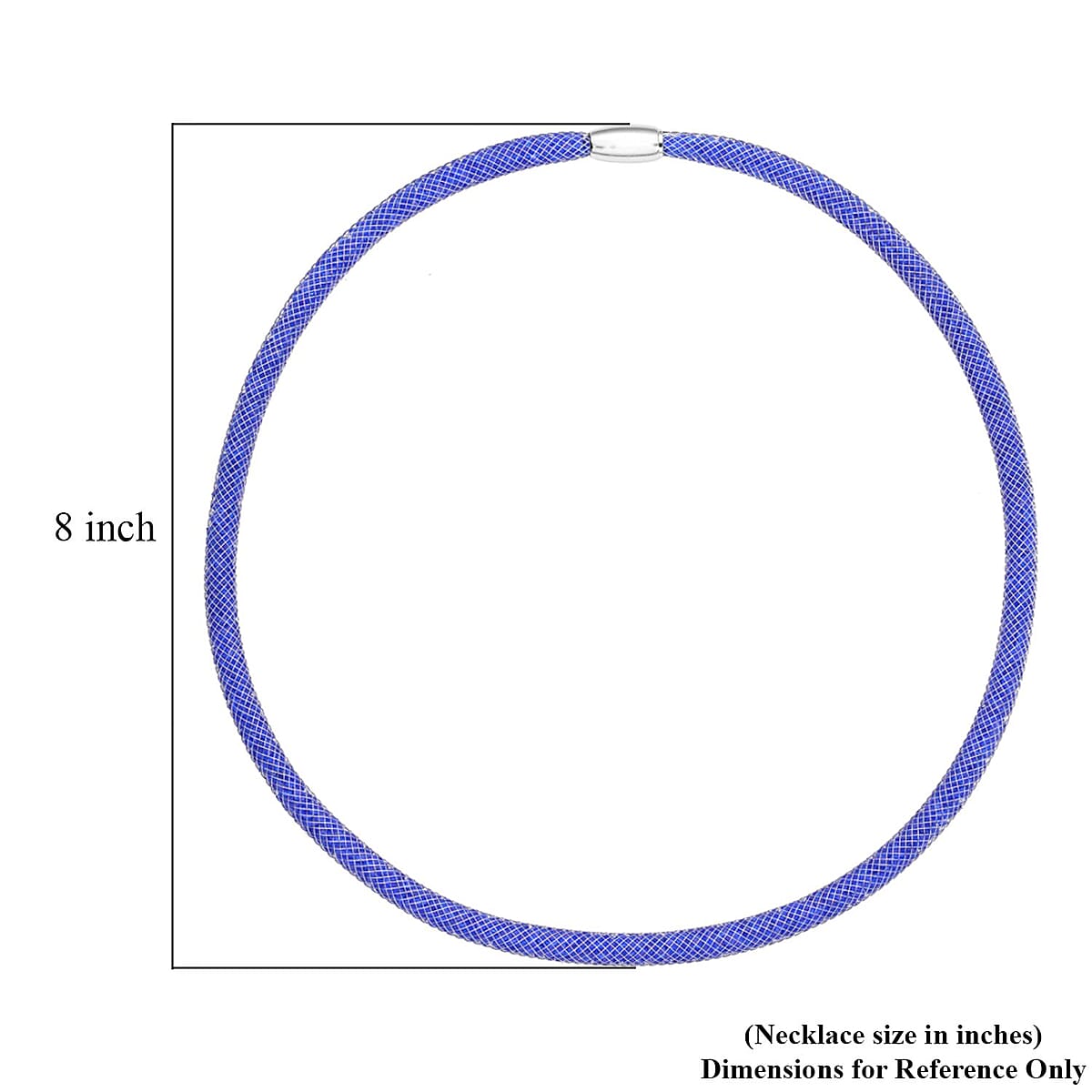 Blue Austrian Crystal Necklace 20 Inches in Silvertone image number 4