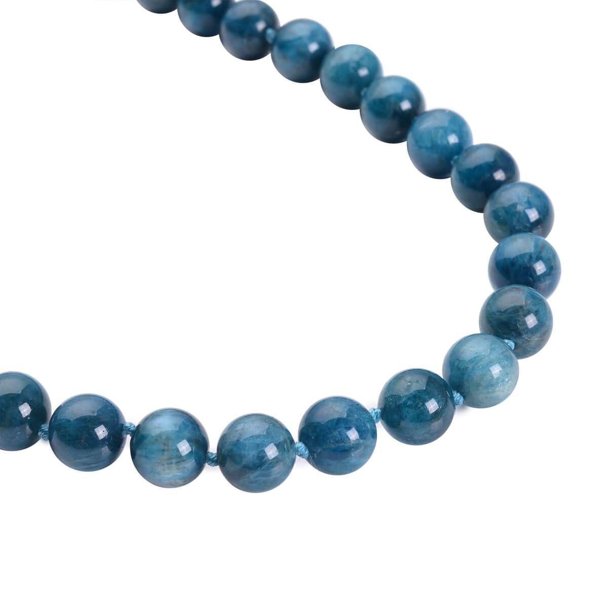 Malgache Neon Apatite Beaded Necklace 20 Inches with Magnetic Lock in Rhodium Over Sterling Silver 537.00 ctw image number 2