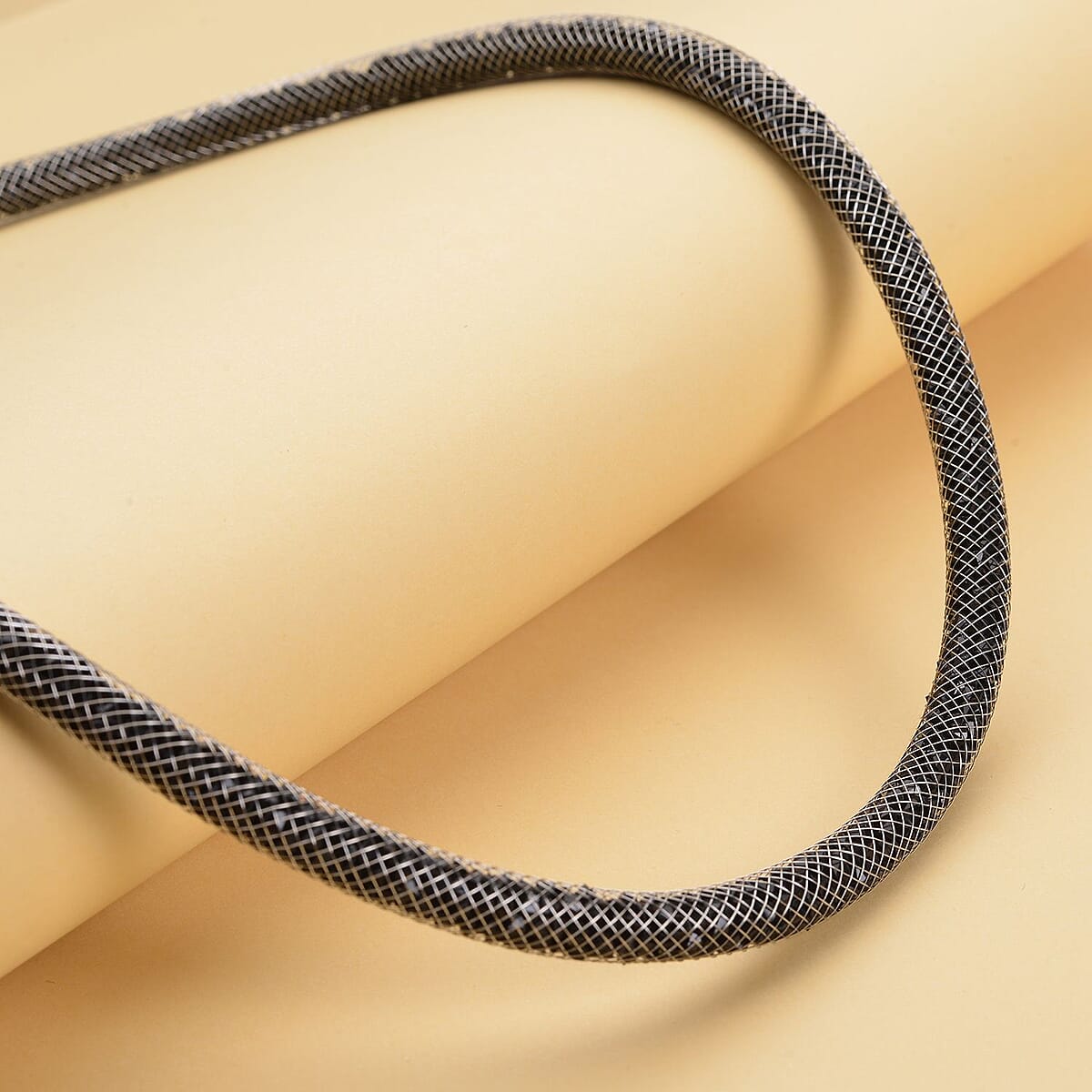 Black Austrian Crystal Necklace 20 Inches in Silvertone image number 1