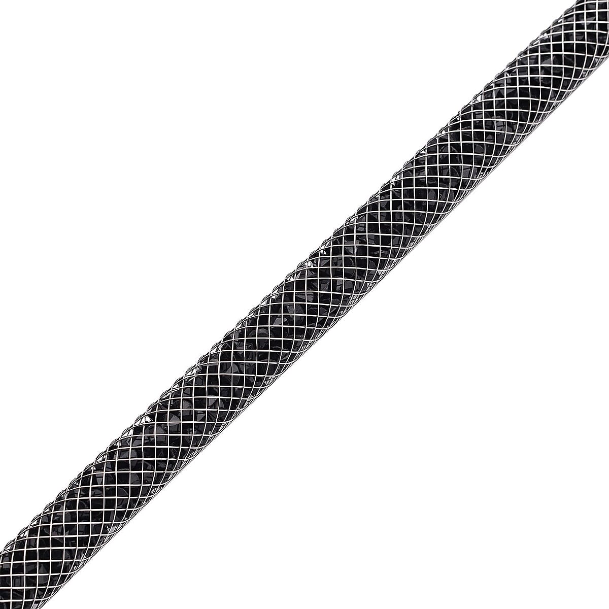 Black Austrian Crystal Necklace 20 Inches in Silvertone image number 2