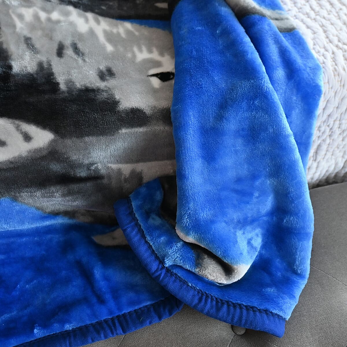 Dahdoul Blue Dolphin Microfiber Flannel Blanket -Queen image number 3