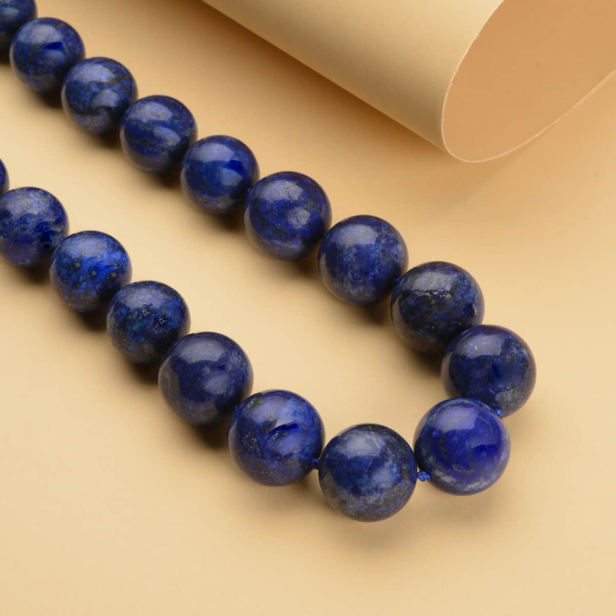 Lapis Lazuli Beaded Necklace 20 Inches with Magnetic Lock in Rhodium Over Sterling Silver 1269.00 ctw image number 1