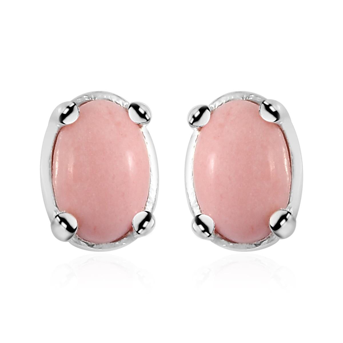 Oregon Peach Opal Stud Earrings in Sterling Silver 0.70 ctw