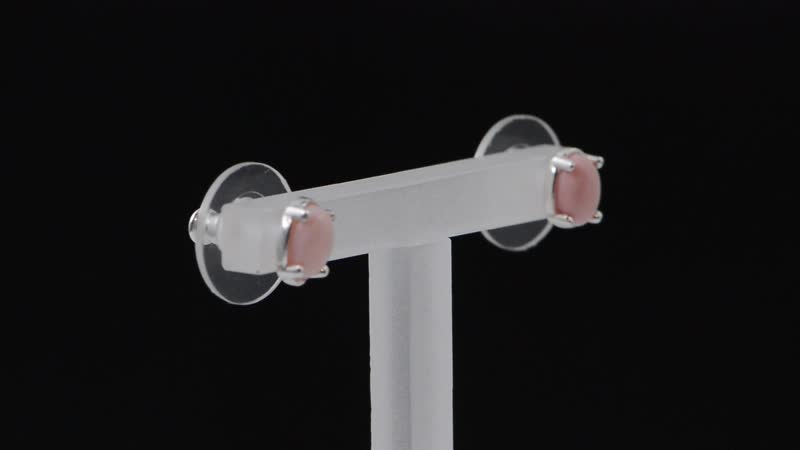 Oregon Peach Opal Stud Earrings in Sterling Silver 0.70 ctw