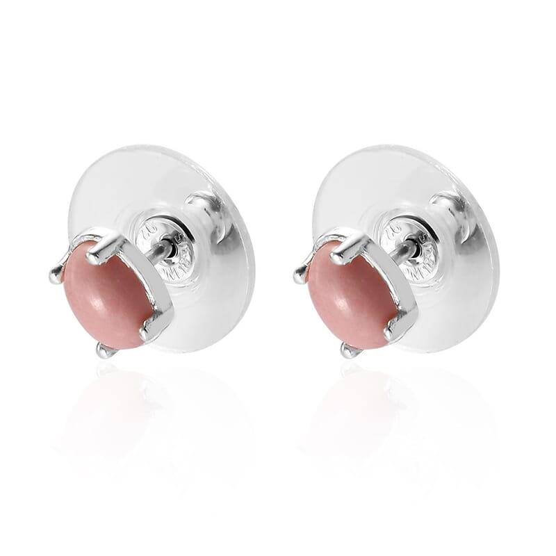 Oregon Peach Opal Stud Earrings in Sterling Silver 0.70 ctw