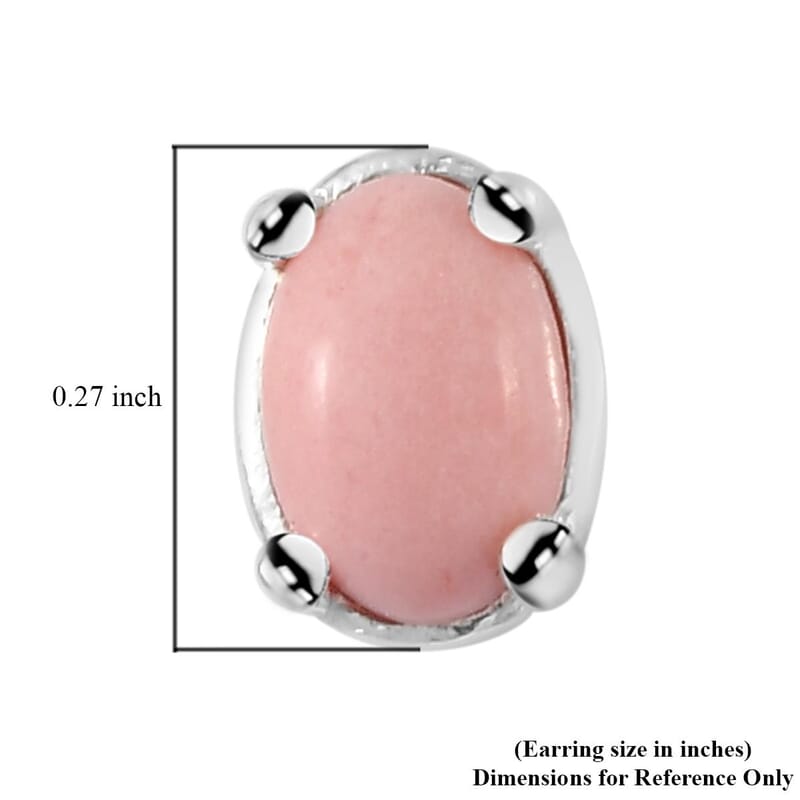 Oregon Peach Opal Stud Earrings in Sterling Silver 0.70 ctw