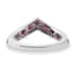 Orissa Rose Garnet Wishbone Ring in Platinum Over Sterling Silver (Size 7.0) 1.35 ctw image number 4
