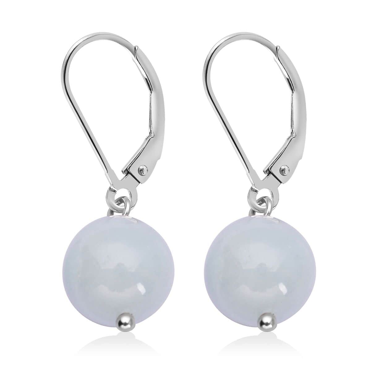 Mangoro Aquamarine Drop Lever Back Earrings in Rhodium Over Sterling Silver 15.00 ctw image number 3