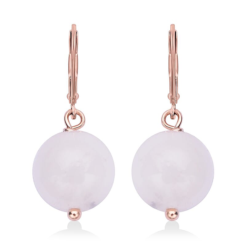Marropino Morganite 15.00 ctw Drop Lever Back Earrings in 14K Rose Gold Over Sterling Silver
