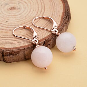 Marropino Morganite 15.00 ctw Drop Lever Back Earrings in 14K Rose Gold Over Sterling Silver