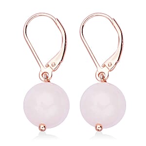 Marropino Morganite 15.00 ctw Drop Lever Back Earrings in 14K Rose Gold Over Sterling Silver