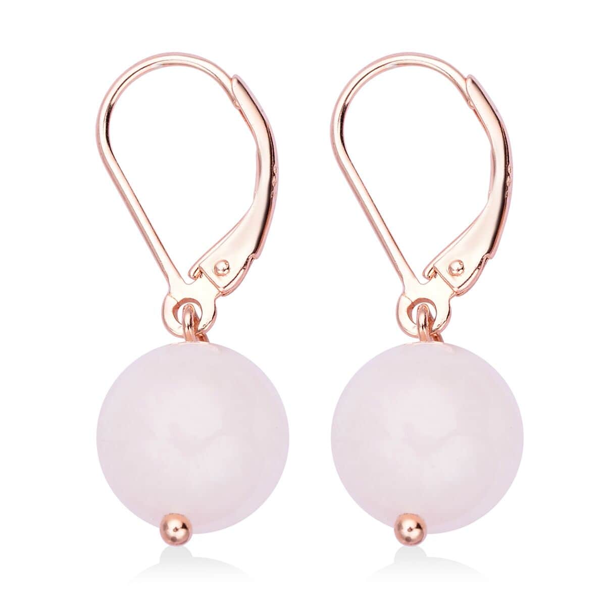 Marropino Morganite Drop Lever Back Earrings in 14K Rose Gold Over Sterling Silver 15.00 ctw image number 3
