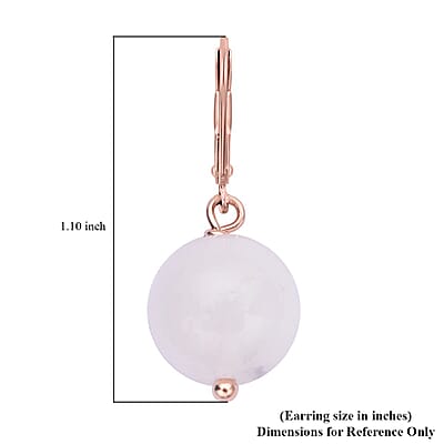 Marropino Morganite 15.00 ctw Drop Lever Back Earrings in 14K Rose Gold Over Sterling Silver