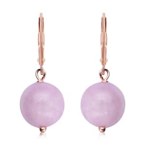 Kunzite 15.00 ctw Drop Lever Back Earrings in 14K Rose Gold Over Sterling Silver