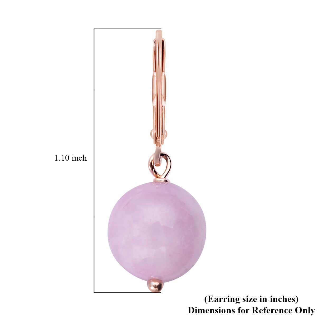 Kunzite 15.00 ctw Drop Lever Back Earrings in 14K Rose Gold Over Sterling Silver image number 3