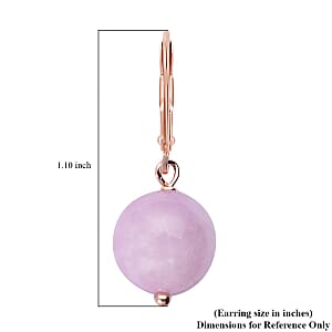 Kunzite 15.00 ctw Drop Lever Back Earrings in 14K Rose Gold Over Sterling Silver